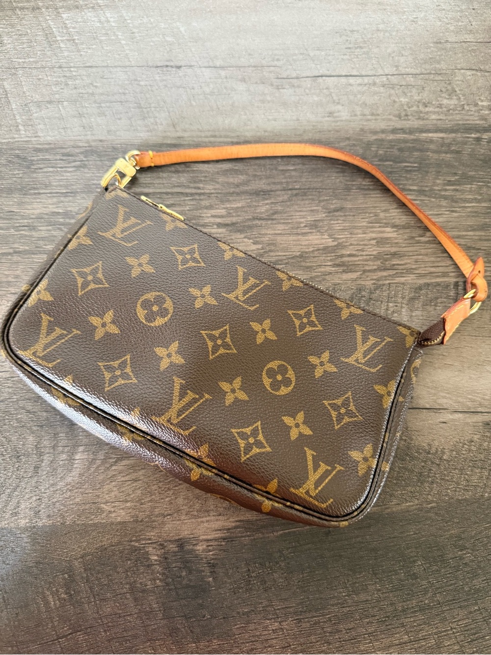 Louis Vuitton Monogram Shoulder Pochette in Brown and Tan